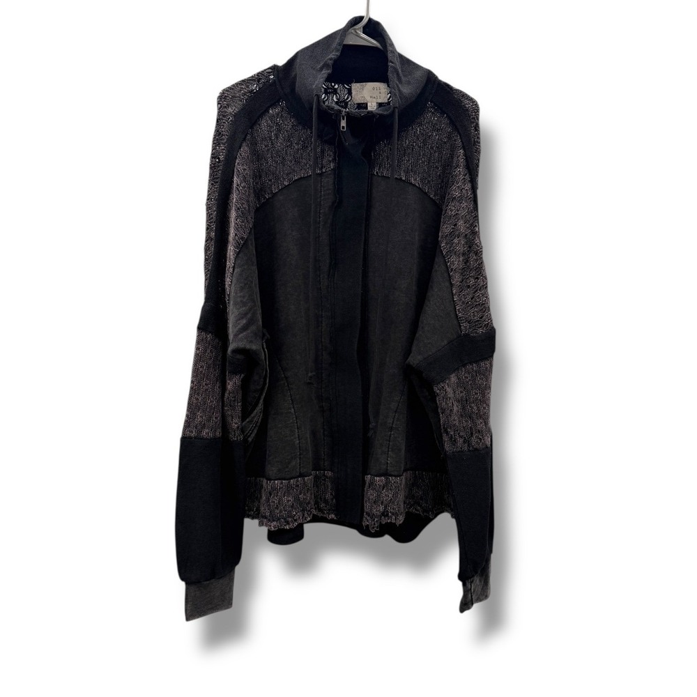 Oli & Hali Lagenlook Zip Jacket Women's Large Charcoal Gray‎ Casual Layered